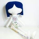 Ermelinda Linen Doll * Hand Embroidered Flower And..