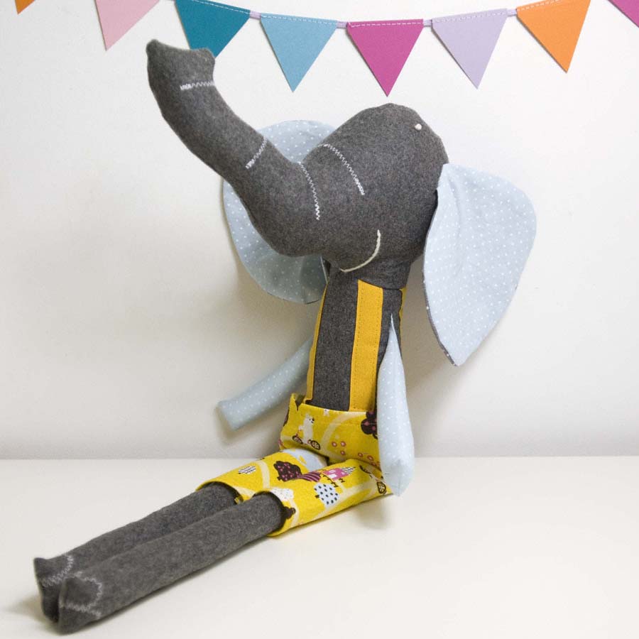Ludovico The Soft Toy Elephant * Blue And Yellow