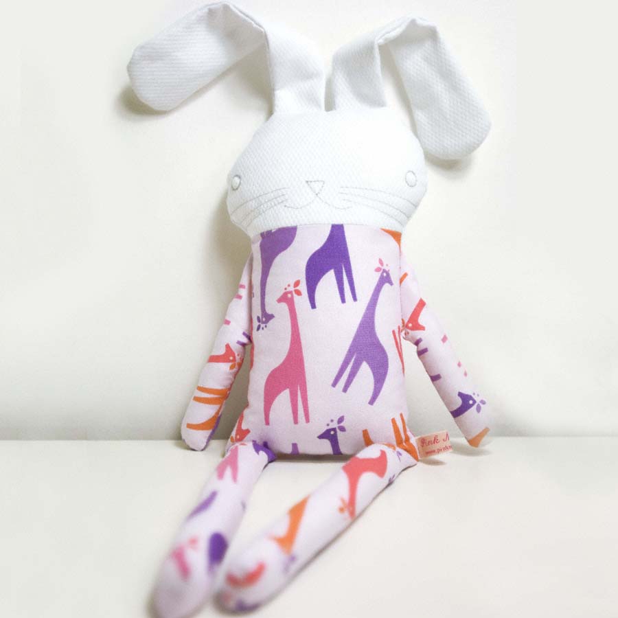 Sweet Softie Rabbit In Pyjama * Violet With Giraffes