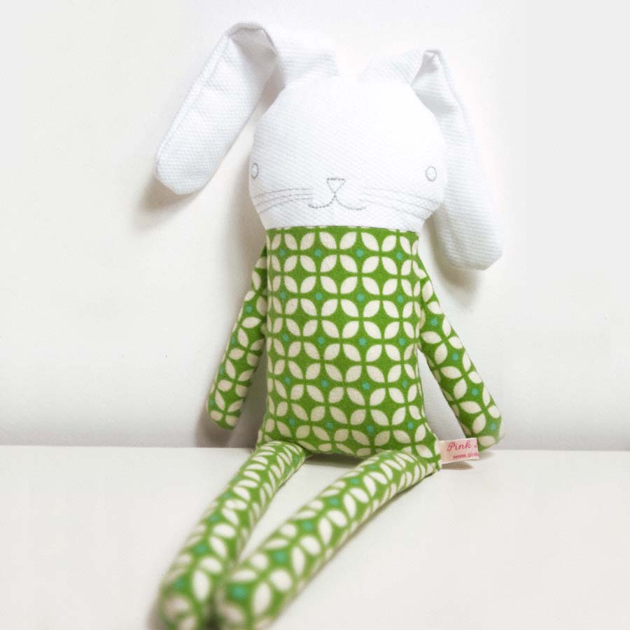 Sweet Softie Rabbit In Pyjama Flannel * Green